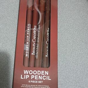 Beauty Creations Wooden Lip Pencil Set - Rich Brown Shades 6 Piece Set